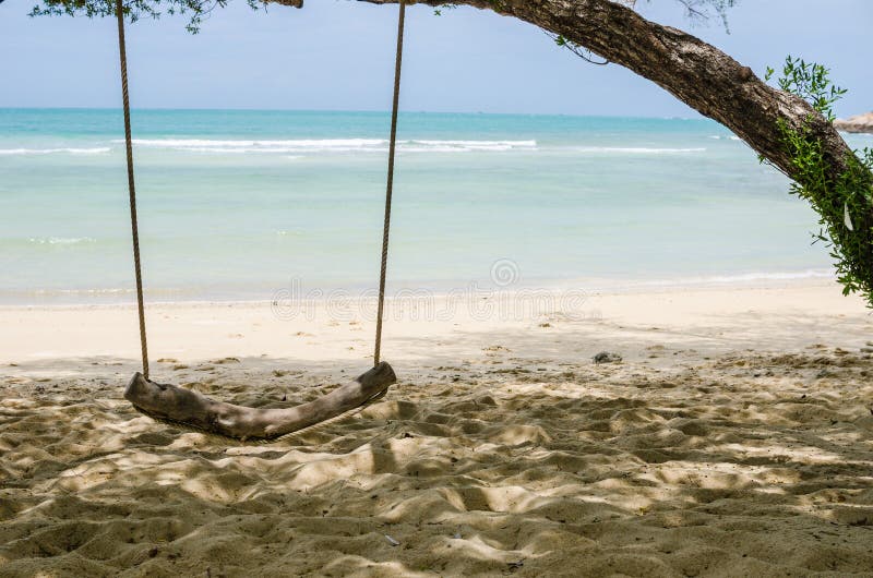 Swing on beach stock photo. Image of idyllic, pacific 52364582