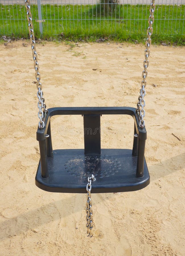 Swing seat on chains stock image. Image of link, equipment 98750695