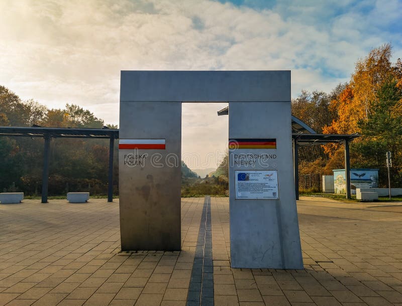 Concrete wall in Cross-border promenade between Swinoujscie and Ahlbeck