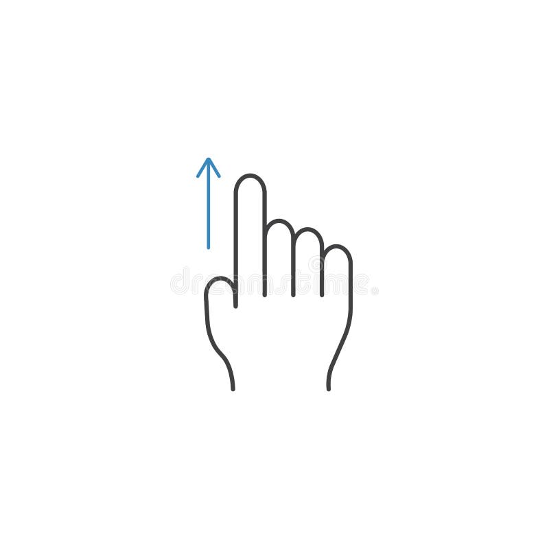 Swipe up finger line icon, touch and hand gestures royalty free illustration Swipe up finger line icon, touch and hand gestures royalty free illustration