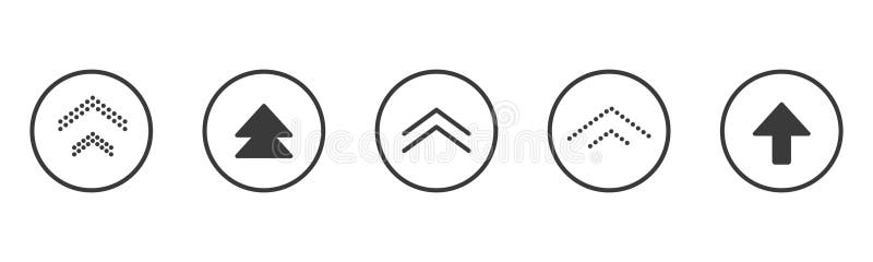 Swipe up icon arrow button, ui scroll symbol. Swipe slide simple minimal line sign. Move button, app interface action. stock illustration