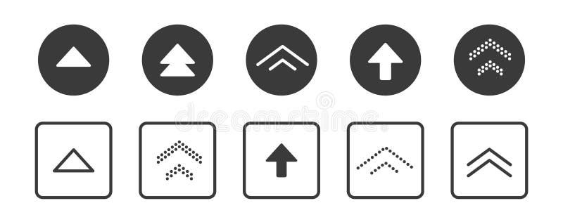 Swipe up icon arrow button, ui scroll symbol. Swipe slide simple minimal line sign. Move button, app interface action. royalty free illustration