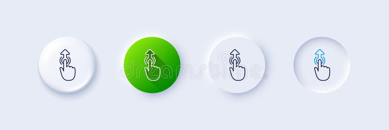 Swipe up line icon. Move finger sign. Line icons. Vector stock illustration