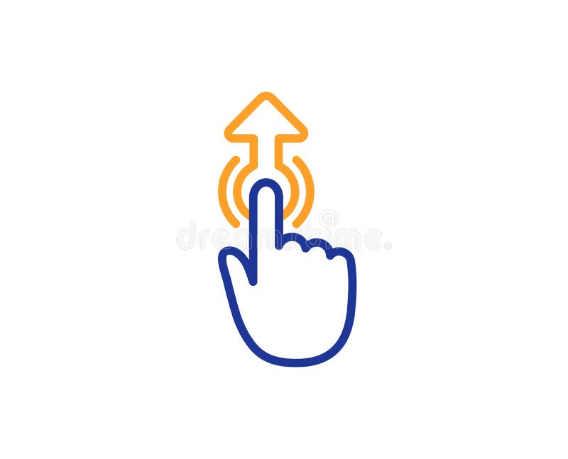 Swipe up line icon. Move finger sign. Vector vector illustration