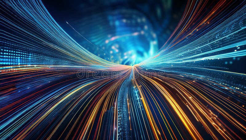 Swirl of Big Data Visualization Representing Vitality and Aspirations stock illustration