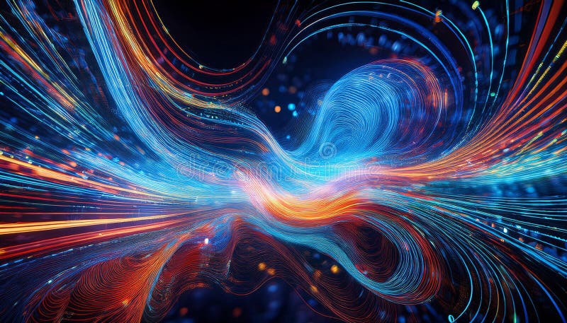 Swirl of Big Data Visualization Representing Vitality and Aspirations royalty free illustration