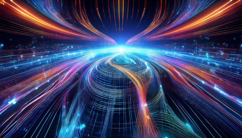 Swirl of Big Data Visualization Representing Vitality and Aspirations stock illustration