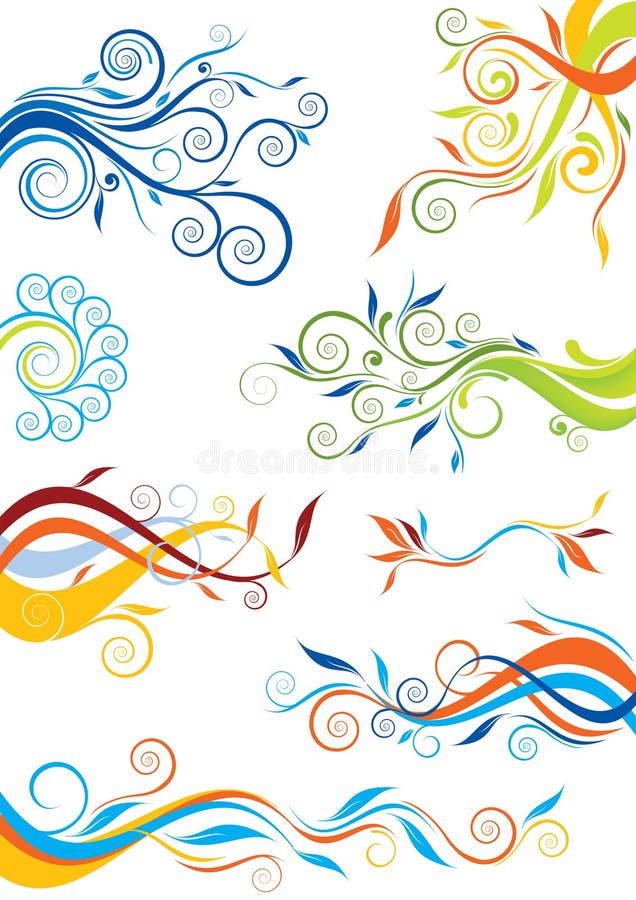 Set of floral colorful design elements. Additional format vector format EPS8. Additional format vector vectors