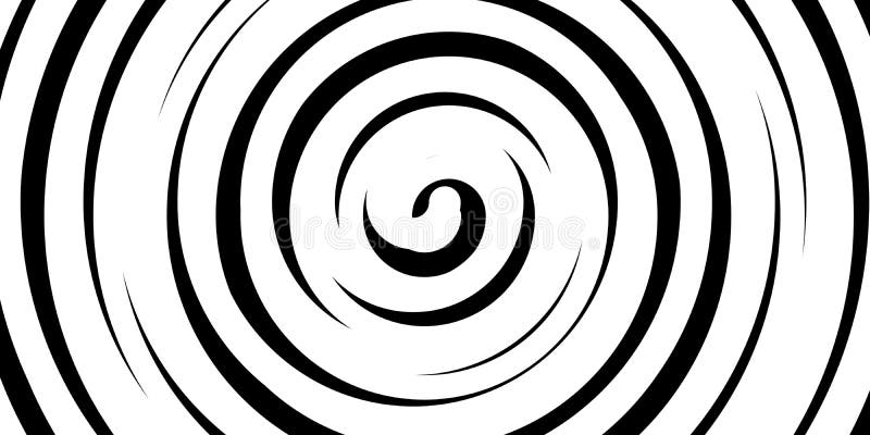 Swirl Hypnotic Black and White Spiral. Monochrome Abstract Background ...