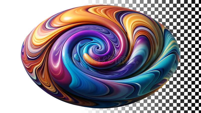 Swirl paint texture, abstract colorful pattern, vibrant art background png transparent image Generative AI vector illustration