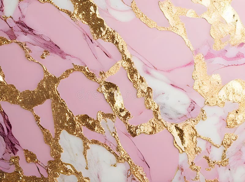 A swirl of pink gold marble abstract background, Liquid marble design