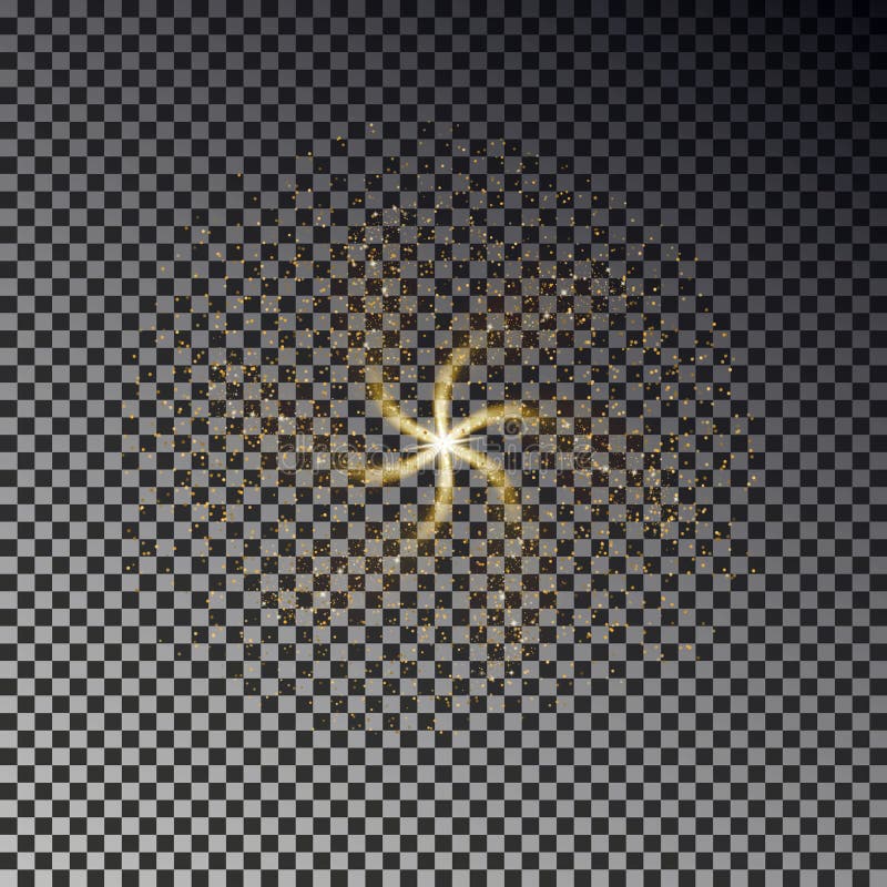 Swirl star dust vector. Shine light effect background. royalty free illustration