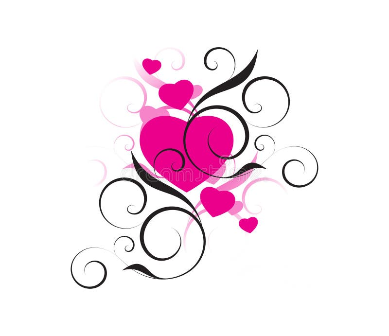 Swirled Valentine hearts