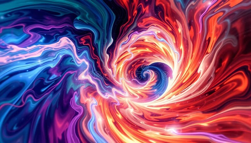 Swirling abstract energy in vibrant colors, depicting digital art and dynamic patterns Generative AI royalty free illustration