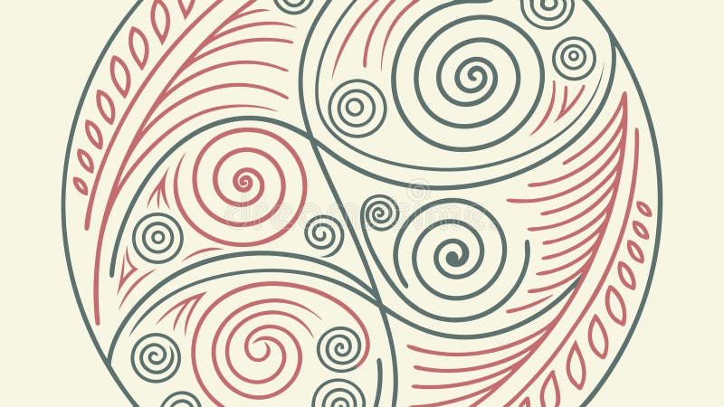 Swirling Abstract Oval Pattern Vector Illustration, vector design Generative AI stock illustration