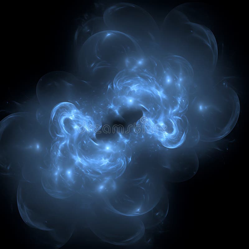 A swirling abstract pattern of bright blue light against a dark background vector illustration