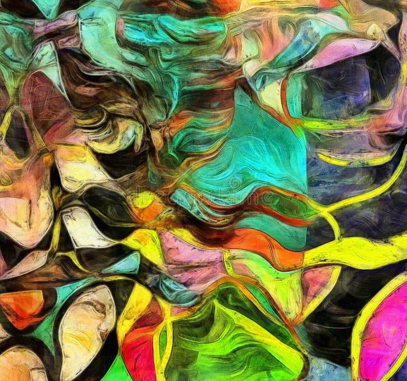 Swirling Abstract Shapes stock illustration