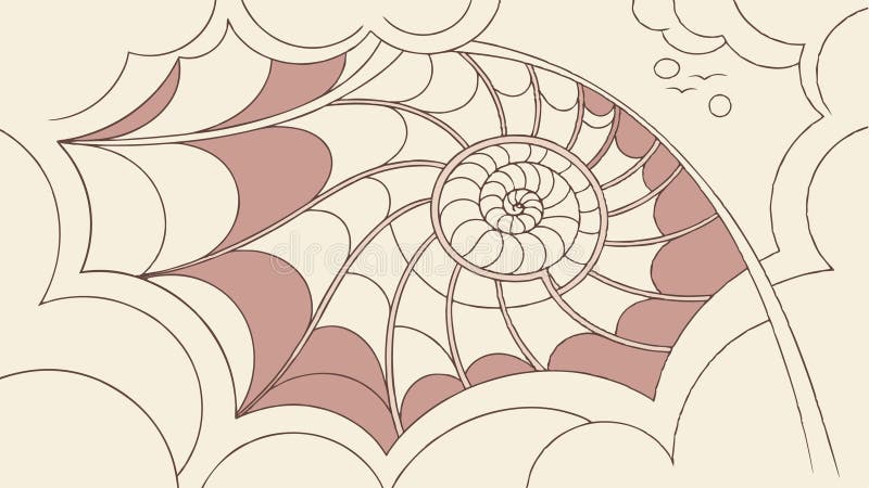 Swirling Abstract Shell Pattern Design, vector design Generative AI vector illustration