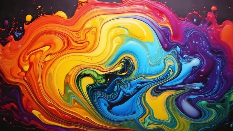 Swirling Colorful Rainbow Liquid Paint royalty free illustration