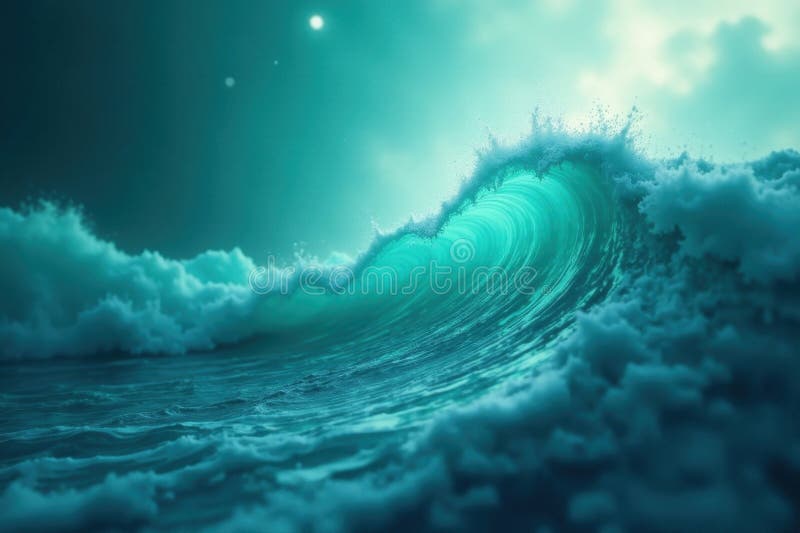 Swirling teal and azure, blurred dynamic energy , soft, backdrop royalty free illustration