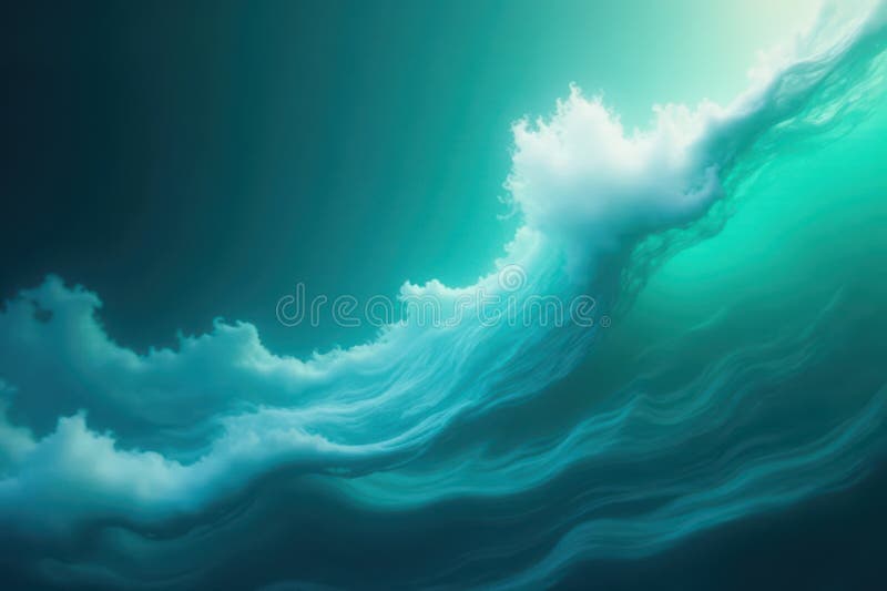 Swirling teal and azure, blurred dynamic energy , wave, blurry vector illustration
