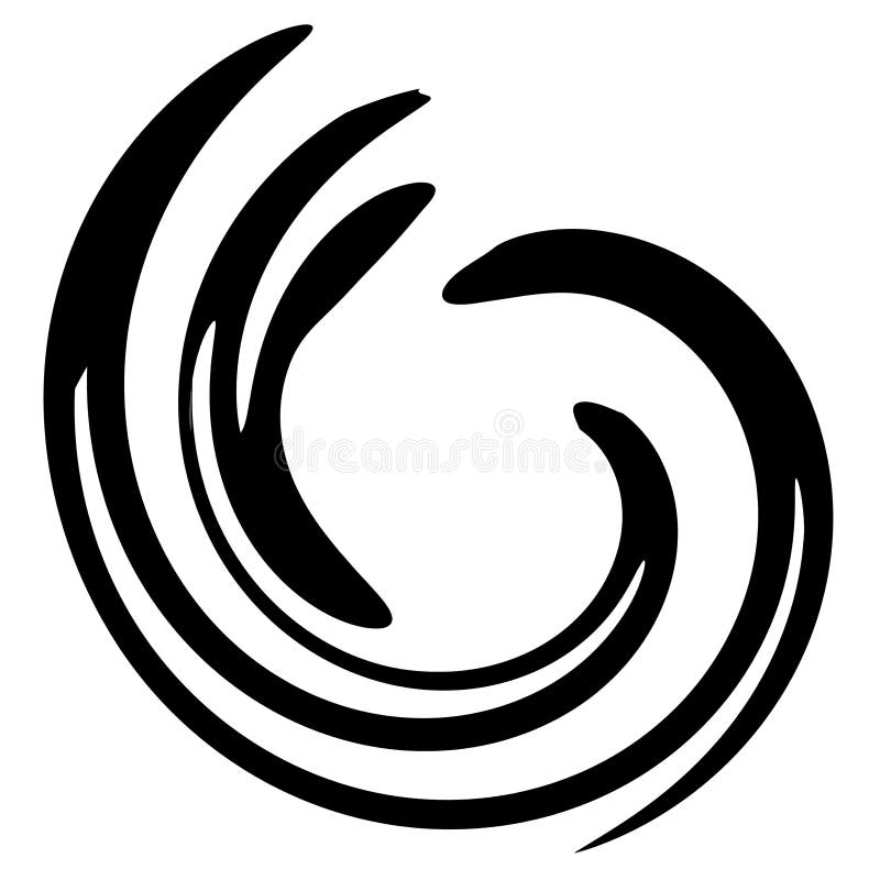 Un bianco e nero di inchiostro o a pennello design turbolenza in un vortice o spirale.