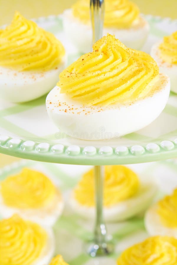 Swirly Deviled Eggs royalty free stock photography