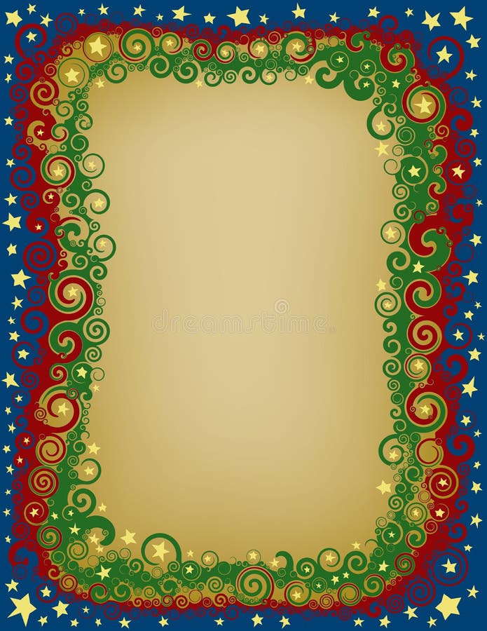 Swirly wigilii granica ilustracji Swirly wigilii granica ilustracji