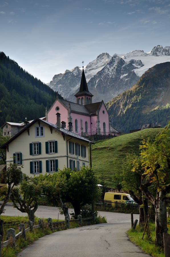 The Swiss Village Interlaken With River And Old Bridge Switzerland