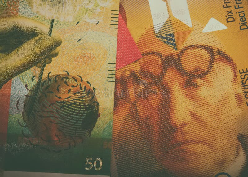 Swiss cash banknotes. Detail of a close-up. royalty free stock photos Swiss cash banknotes. Detail of a close-up. royalty free stock photos