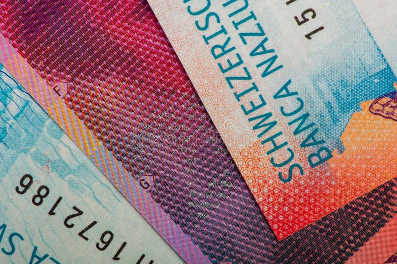 Swiss cash banknotes. Detail of a close-up. royalty free stock photography Swiss cash banknotes. Detail of a close-up. royalty free stock photography