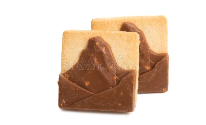 Swiss chocolate cookies isolated