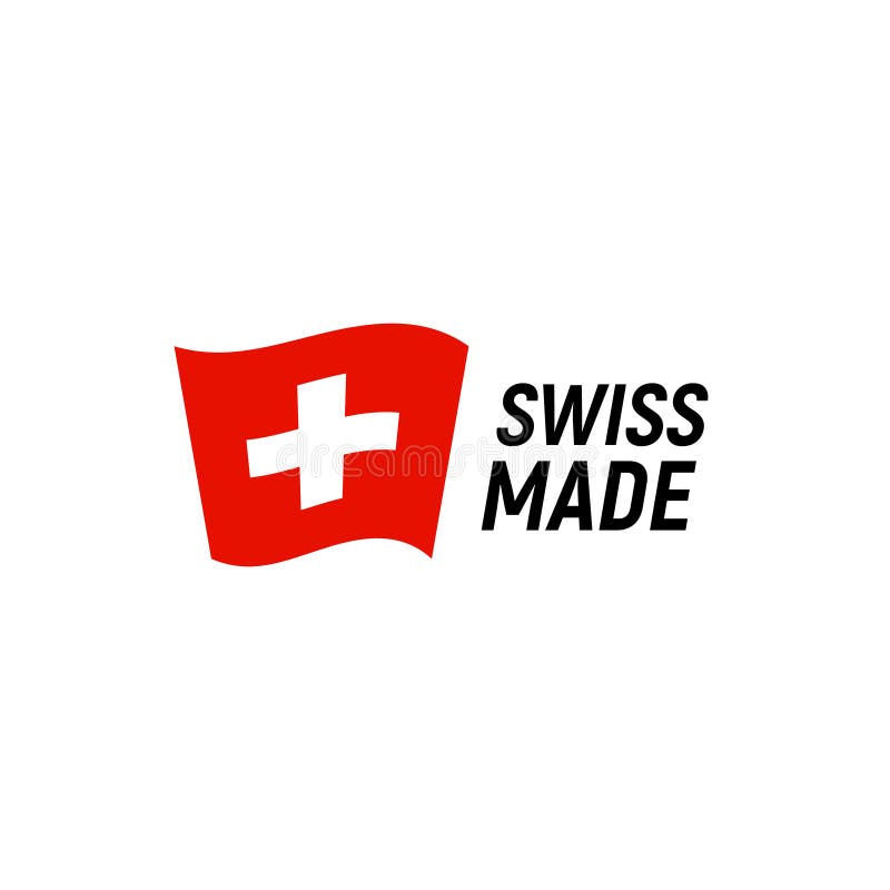 Swiss Made Product Label. Switzerland Quality Flag Vector Sticker Icon ...