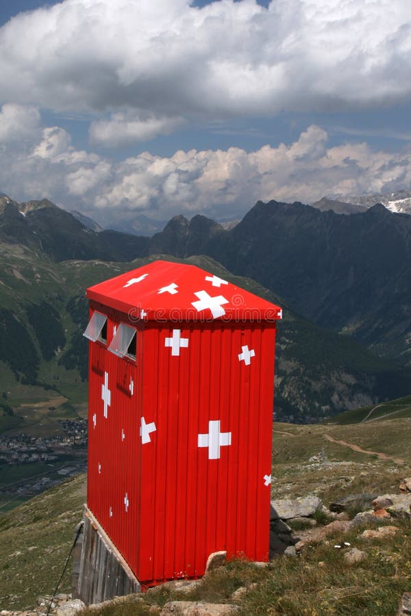 Swiss mountain cabin royalty free stock image