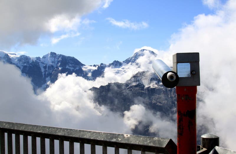 Swiss snowy mountains seen from the Schilthorn