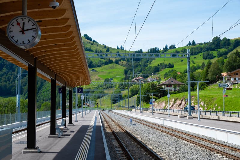 Swiss train station stock photo. Image of outdoor, switzerland - 156459484