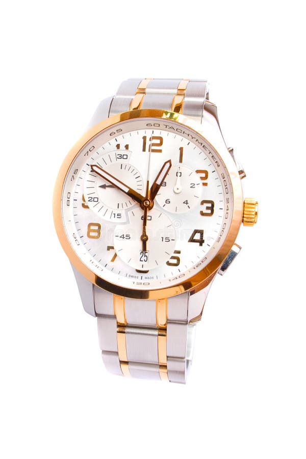 Classic swiss watch with chronograph. Button clasp stock images, royalty-free photos and pictures