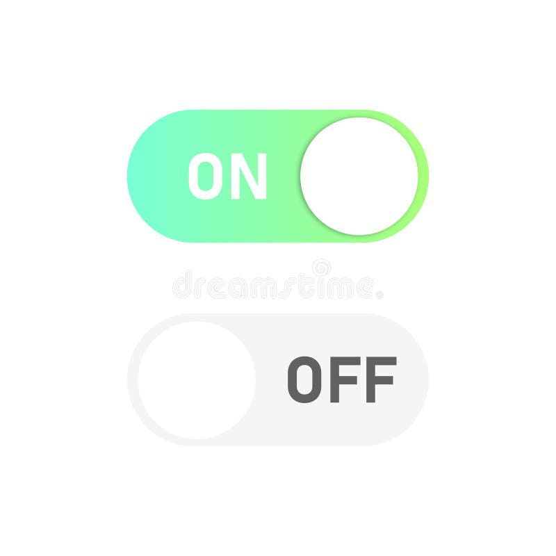 Switch Toggle Buttons On Off Vector Isolated Web Elements Mobile
