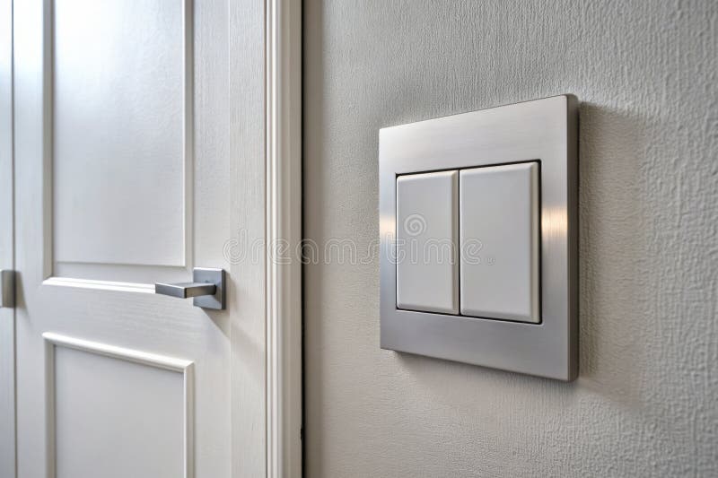 Switch modern și elegant pentru lumină și un detaliu de design contemporan, într-un apartament elegant royalty free illustration