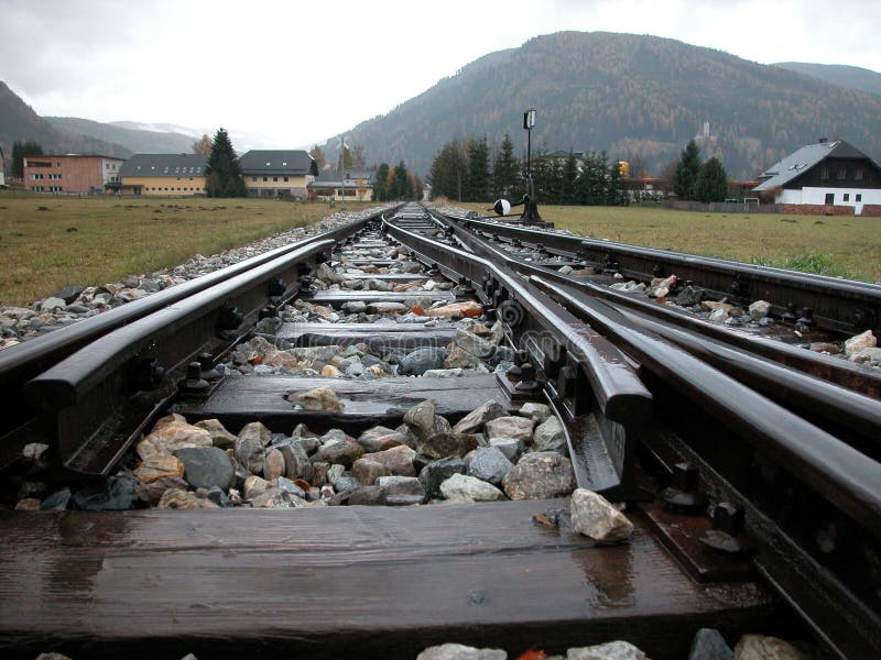 Switch or track switch in railroad and train traffic