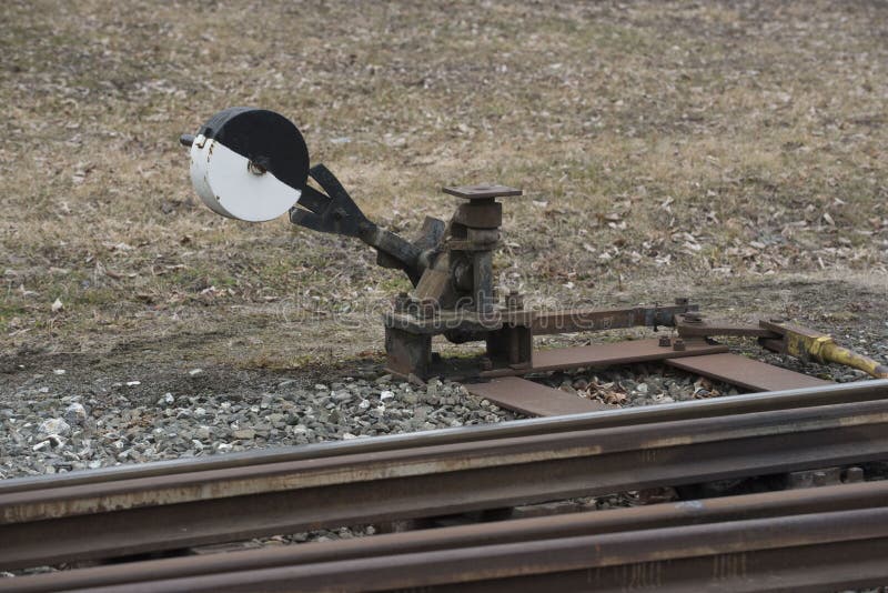 switch or track switch in railroad and train traffic