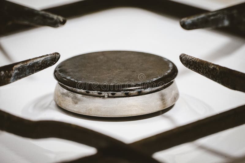 Switched Off Gas Burner on Stove Top Stock Photo Image of shortage