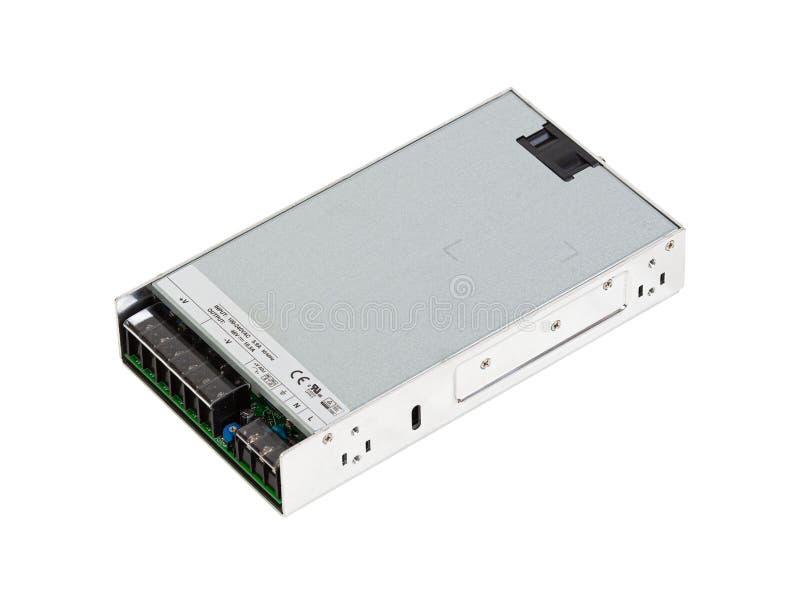 Switching led power supply isolated on the white background