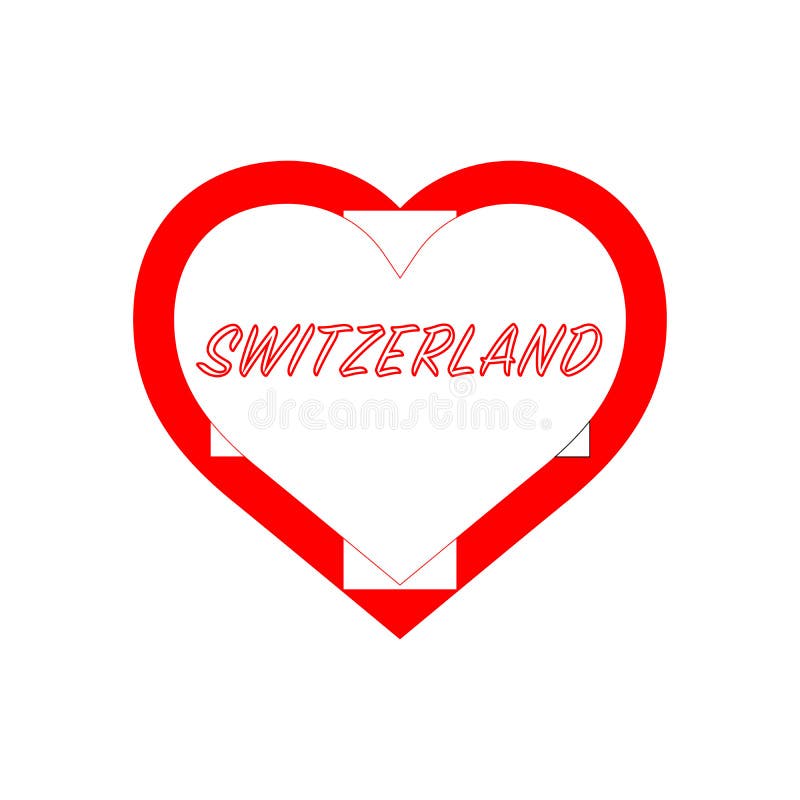 Switzerland Flag In Heart I Love My Country Sign Stock Vector Illustration Isolated On White Switzerland Flag In Heart I Love My Country Sign Stock Vector Illustration Isolated On White