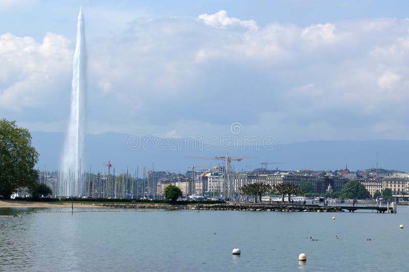 Switzerland, Geneva, view of Lake Geneva