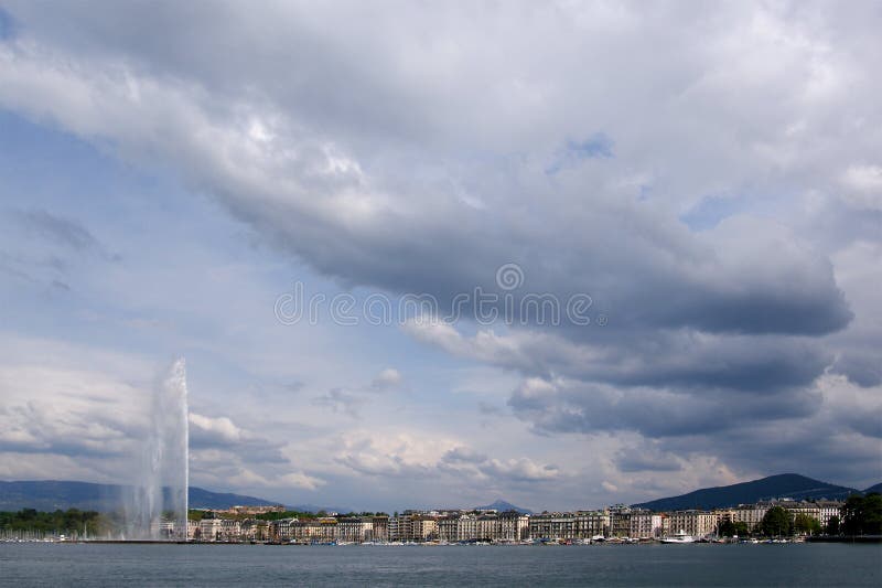 Switzerland, Geneva, view of Lake Geneva