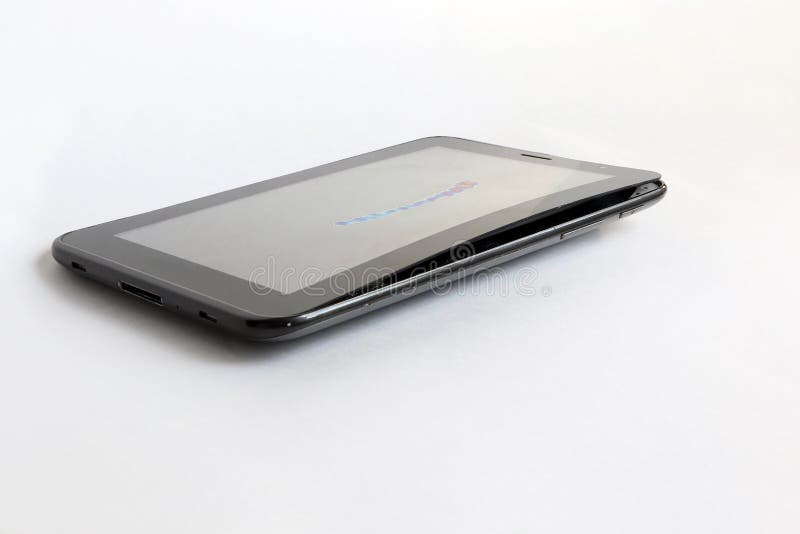 A Bloated Tablet on a Light Background. Stock Image Image of business