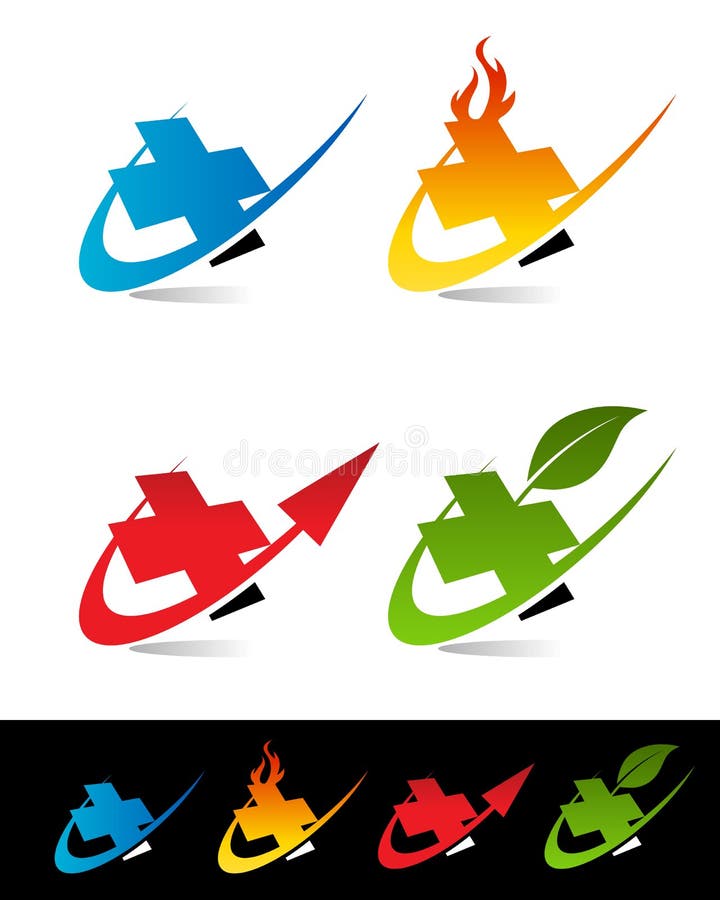Swoosh Medyczne Przecinające ikony royalty ilustracja