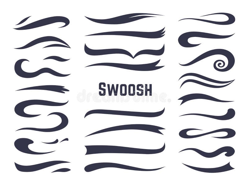 Text swooshes typography swirl ornament Royalty Free Vector