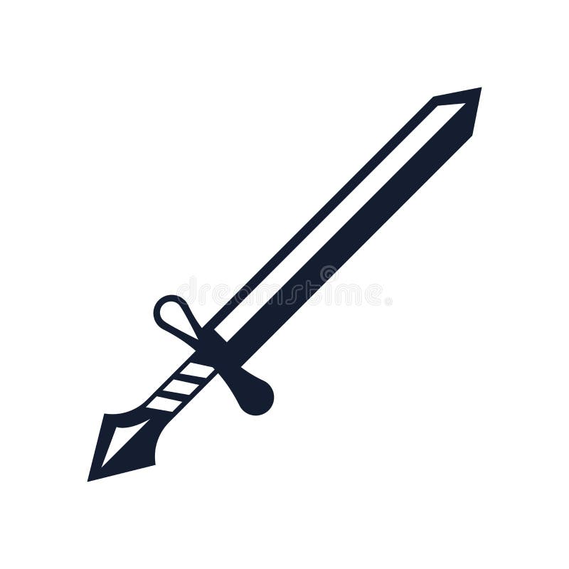 Sword Saber Icon Logo Isolated On White Background Stock